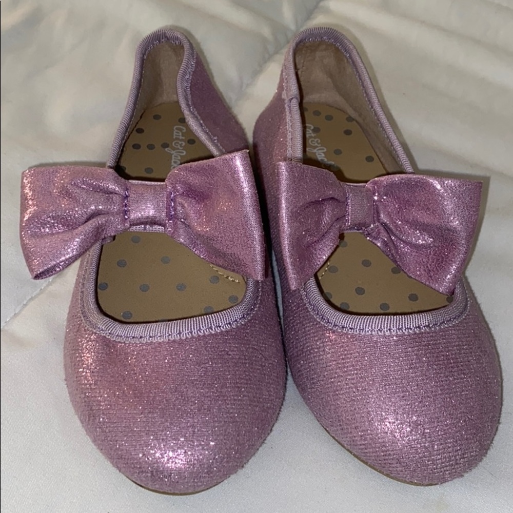 Girls purple glitter ballet shoes